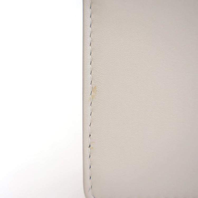 Pre Owned Dior White Calfskin 30 Montaigne East-West Bag