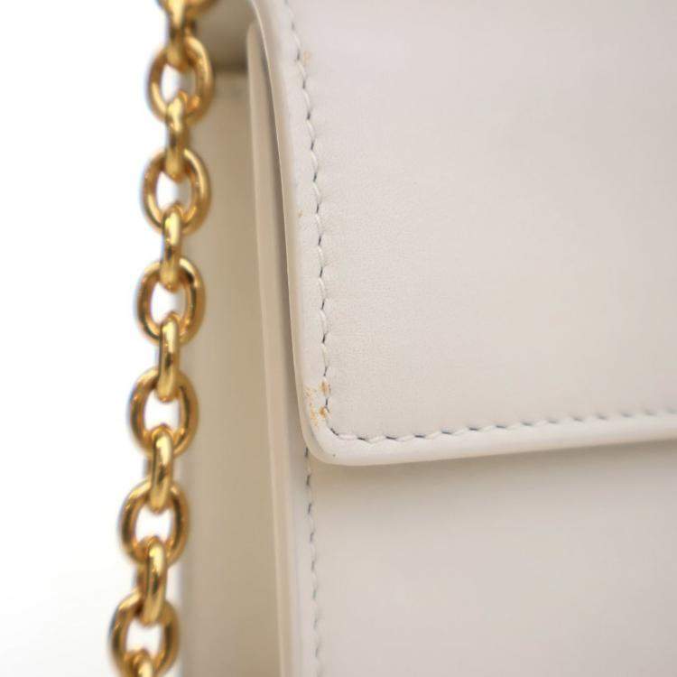 Pre Owned Dior White Calfskin 30 Montaigne East-West Bag