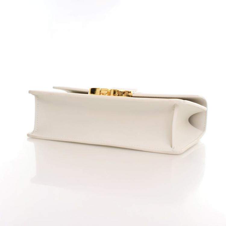 Pre Owned Dior White Calfskin 30 Montaigne East-West Bag