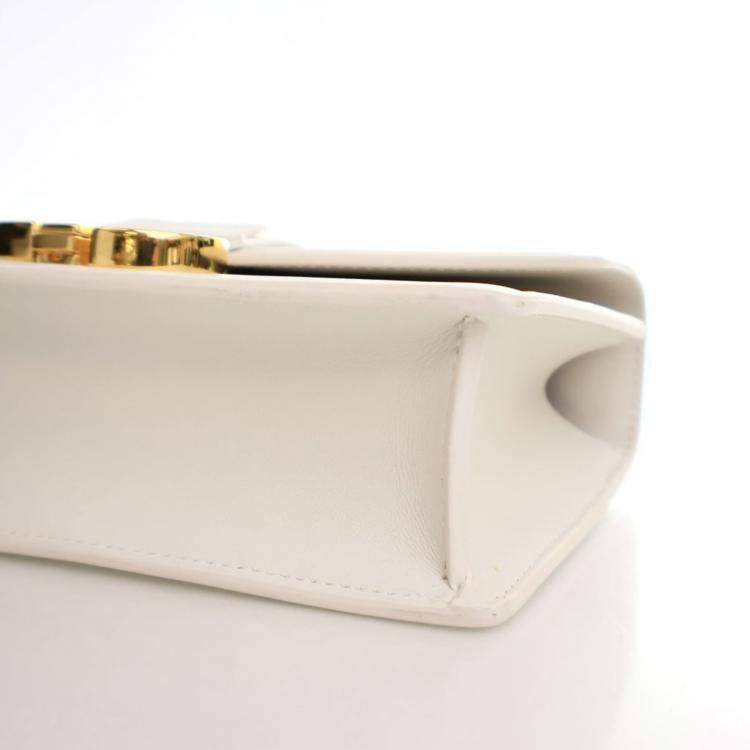 Pre Owned Dior White Calfskin 30 Montaigne East-West Bag