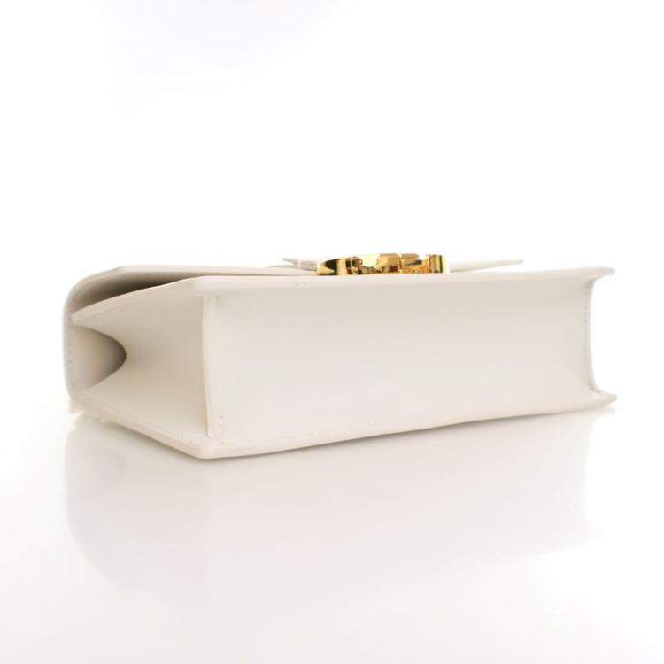 Pre Owned Dior White Calfskin 30 Montaigne East-West Bag