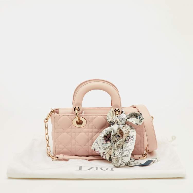 Pre Owned Dior Lady D-Joy Small Pink Cannage Leather Tote