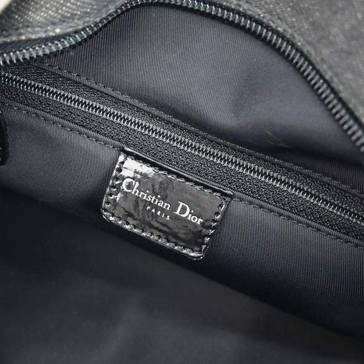 Pre Owned Christian Dior Black Denim Lambskin Malice Cannage Handbag