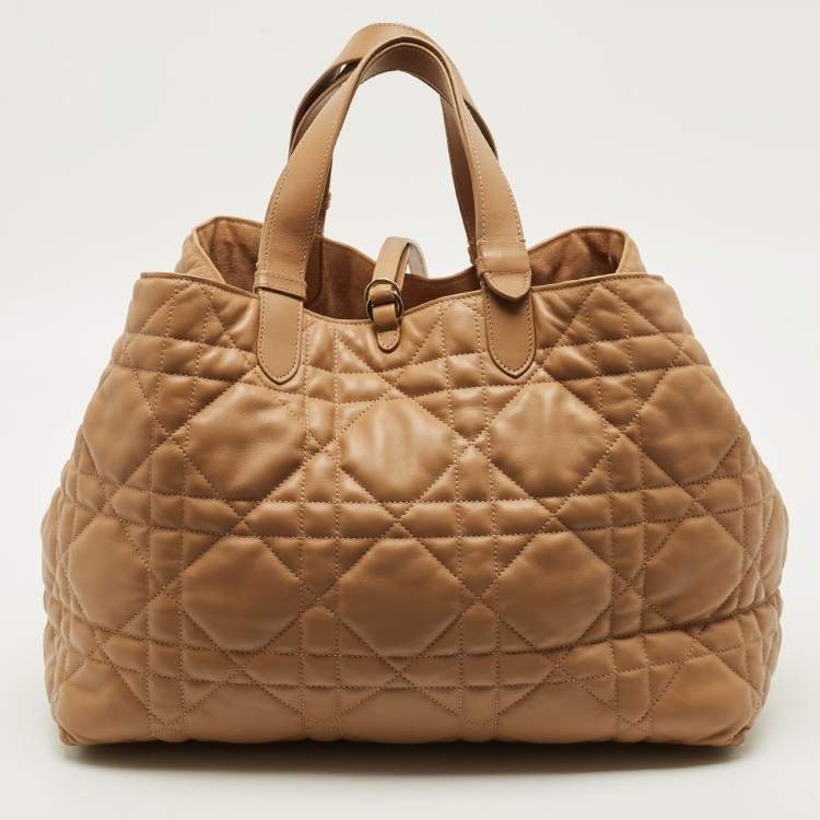 مملوكة مسبقًا Dior Toujours Large Tan Macrocannage Leather Tote
