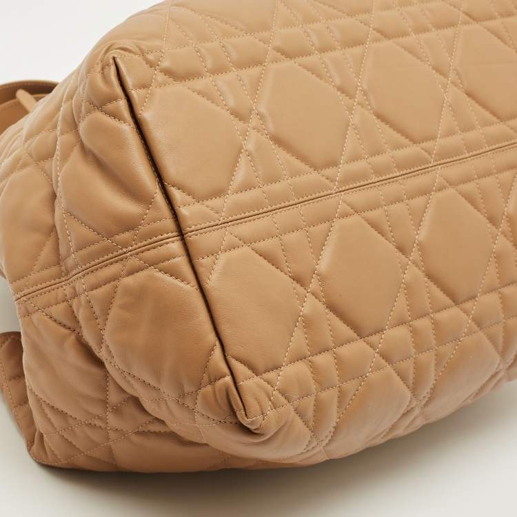 مملوكة مسبقًا Dior Toujours Large Tan Macrocannage Leather Tote