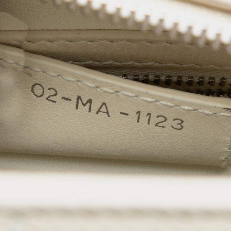 Pre Owned Dior White Medium Perforated Calfskin Cannage Lady Dior