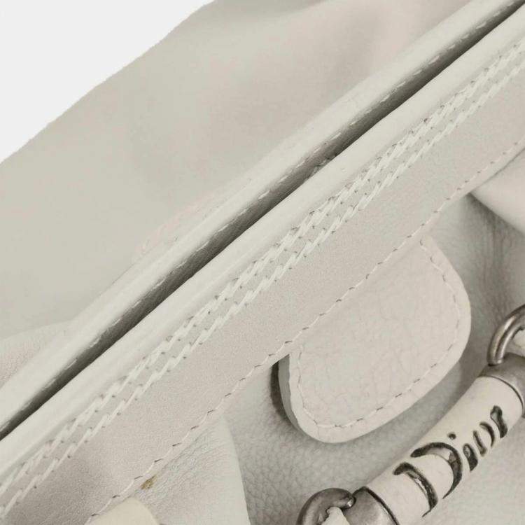 Pre Owned Christian Dior Off-white Leather Handbag