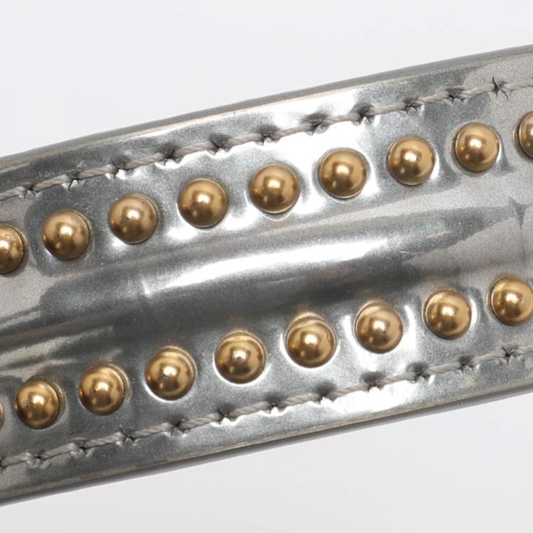 Pre Owned Dior Diorama Silver Studded Leather Vertical Chain Clutch