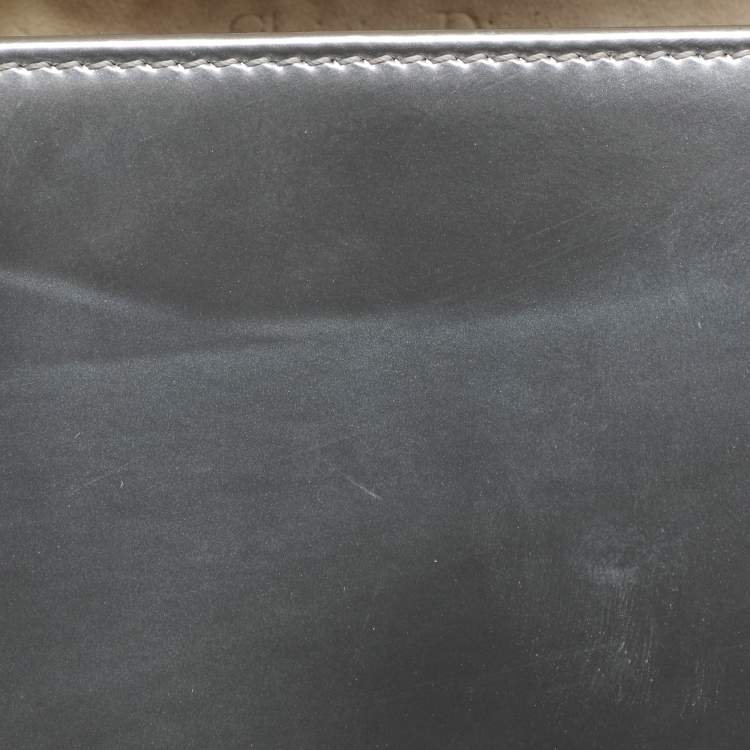 Pre Owned Dior Diorama Silver Studded Leather Vertical Chain Clutch