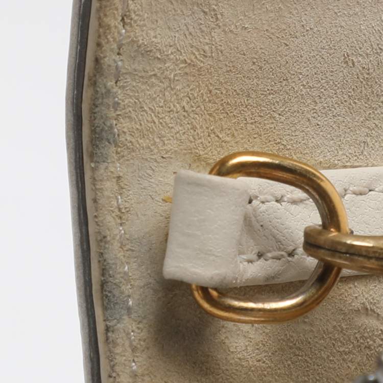 Pre Owned Dior Diorama Silver Studded Leather Vertical Chain Clutch