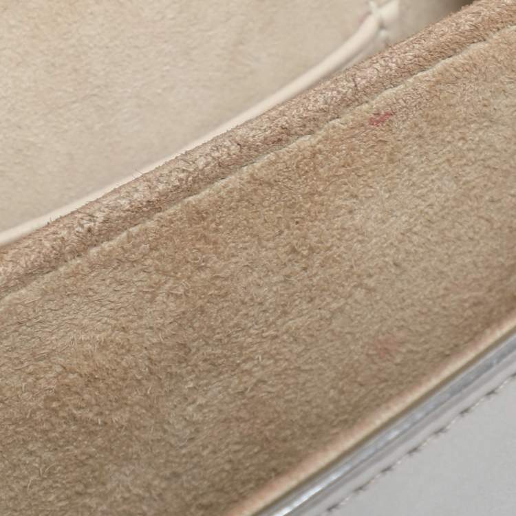 Pre Owned Dior Diorama Silver Studded Leather Vertical Chain Clutch