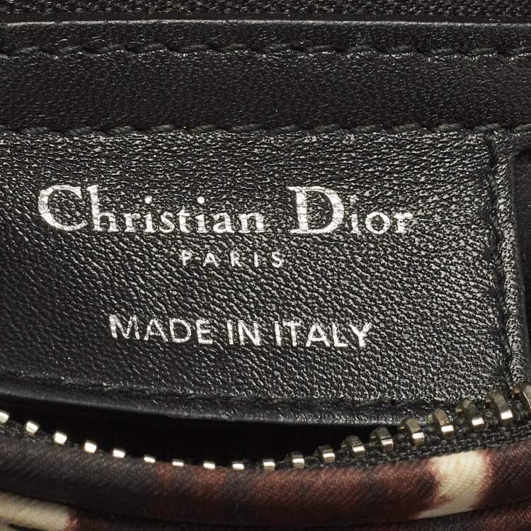 Pre Owned Dior Lady Dior Medium Multicolor Graffiti Satin Tote