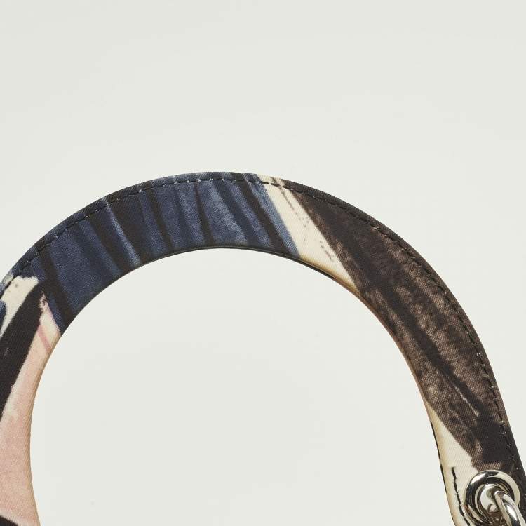 Pre Owned Dior Lady Dior Medium Multicolor Graffiti Satin Tote