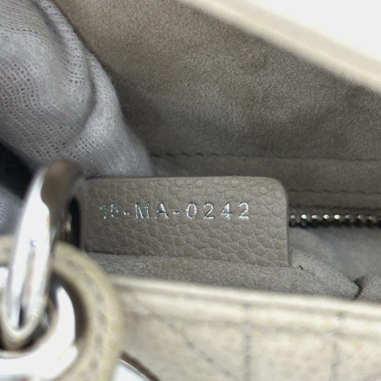 Pre Owned Christian Dior Dior Lady Cannage 2Way Shoulder Bag Handbag Leather Beige