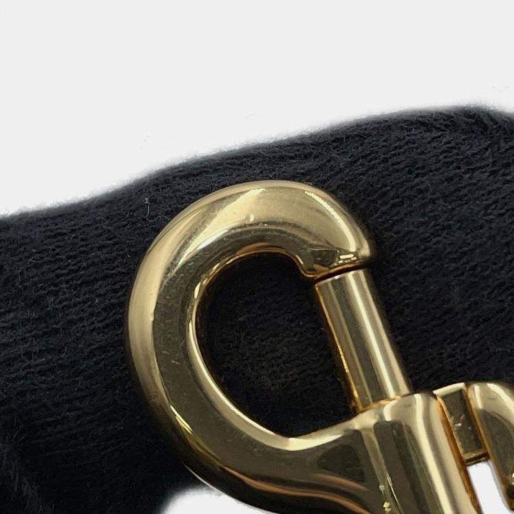 Pre Owned Christian Dior Grand Tour Handbag Crinkled Calfskin Leather Black