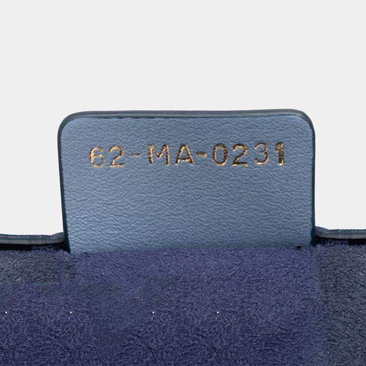 Pre Owned Dior Blue Medium Ombre Embossed Leather Book Tote