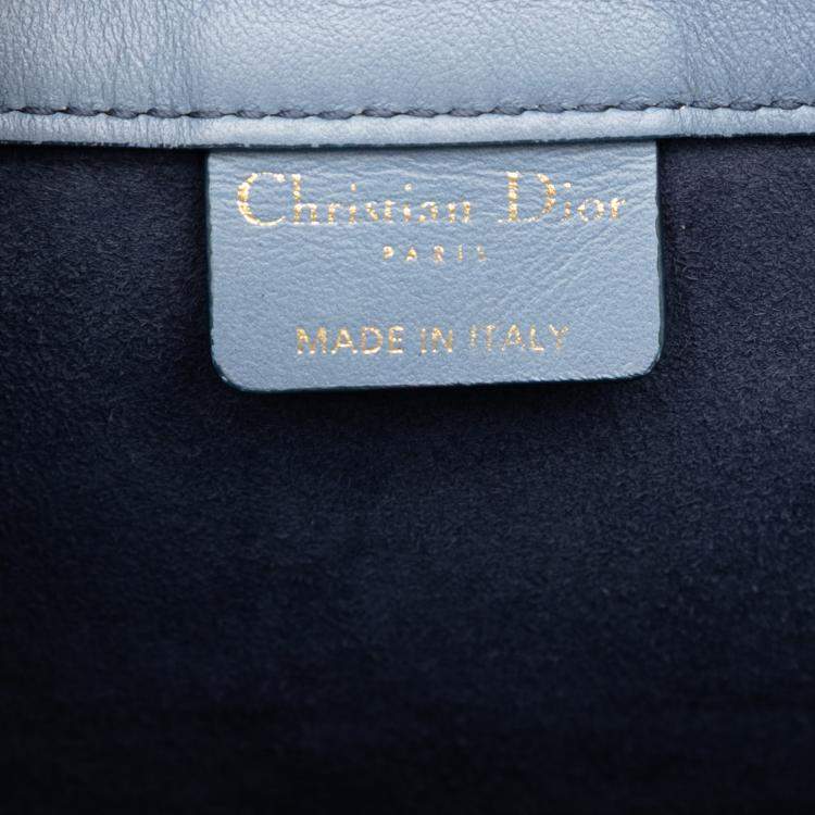 Pre Owned Dior Blue Medium Ombre Embossed Leather Book Tote