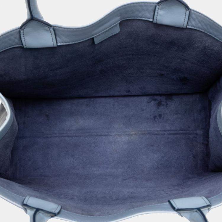 Pre Owned Dior Blue Medium Ombre Embossed Leather Book Tote