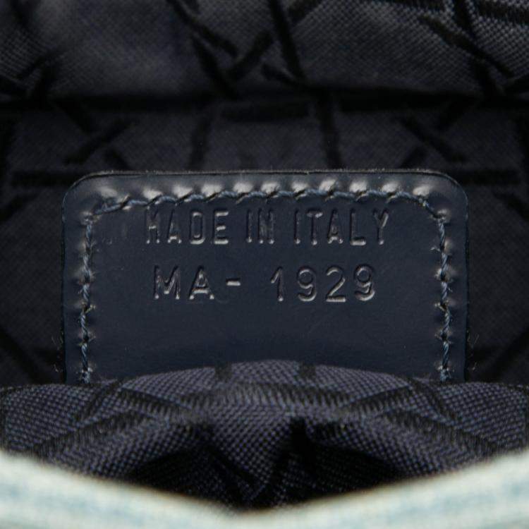 Pre Owned Dior Blue Large Denim Cannage Acrylic Handles Lady Dior