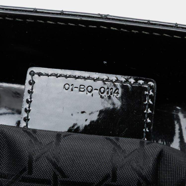 Pre Owned Dior Black Large Patent Cannage Lady Dior