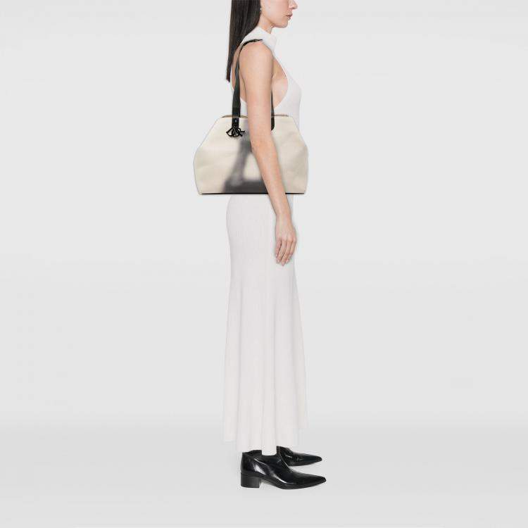 Pre Owned Dior White Large Canvas Eiffel Tower Toujours Tote