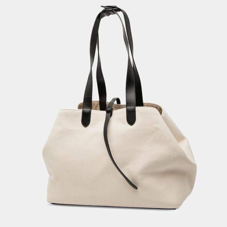 Pre Owned Dior White Large Canvas Eiffel Tower Toujours Tote
