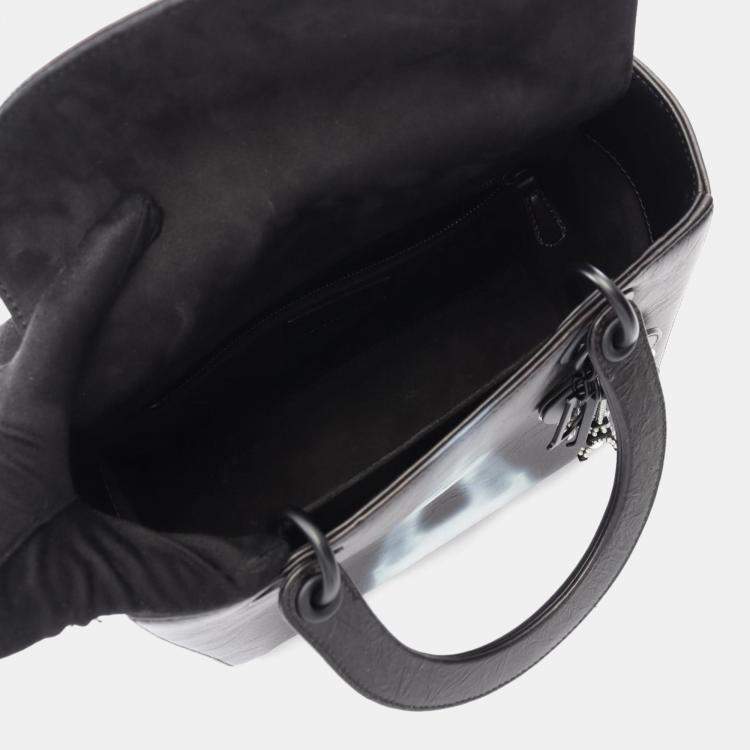 Pre Owned Christian Dior Dior Lady Handbag Leather Black