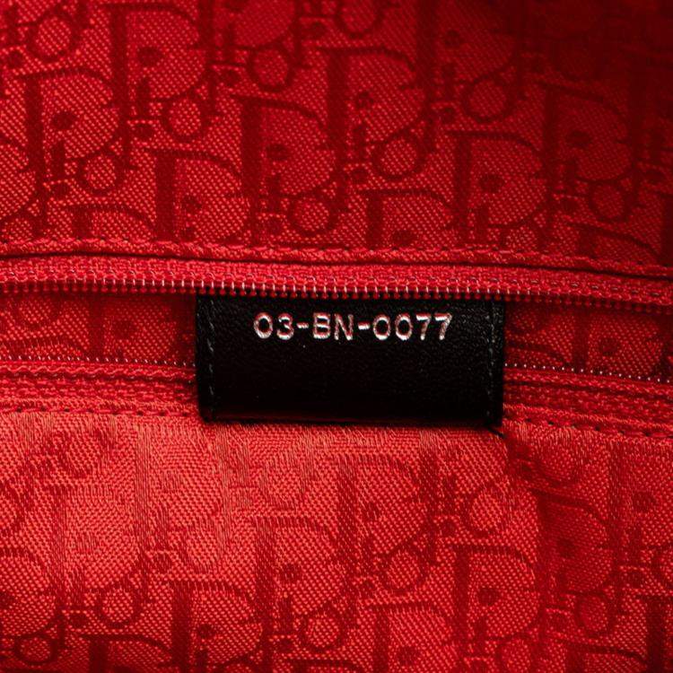 مملوكة مسبقًا Christian Dior Dior Cannage Lady Large Handbag/Shoulder Bag 2-Way Black Lambskin