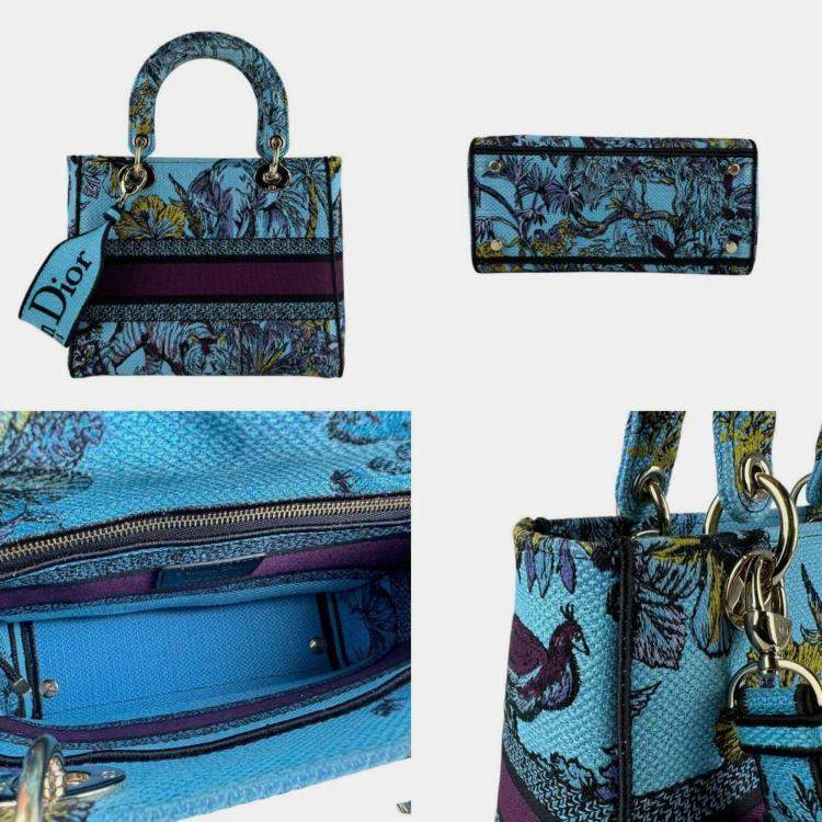 مملوكة مسبقًا Christian Dior Lady Delight Canvas Handbag Shoulder Bag Blue