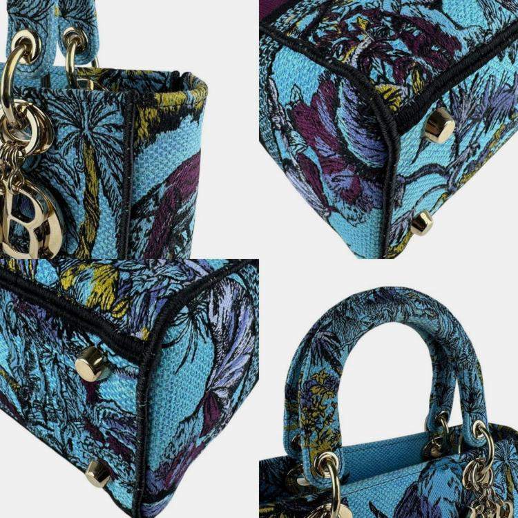 مملوكة مسبقًا Christian Dior Lady Delight Canvas Handbag Shoulder Bag Blue