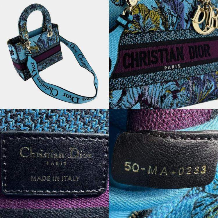 مملوكة مسبقًا Christian Dior Lady Delight Canvas Handbag Shoulder Bag Blue