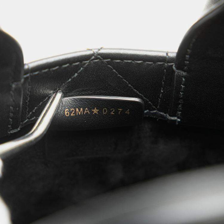 Pre Owned Christian Dior Dior Macrocannage Book Tote Mini Handbag/Shoulder Bag Black Leather