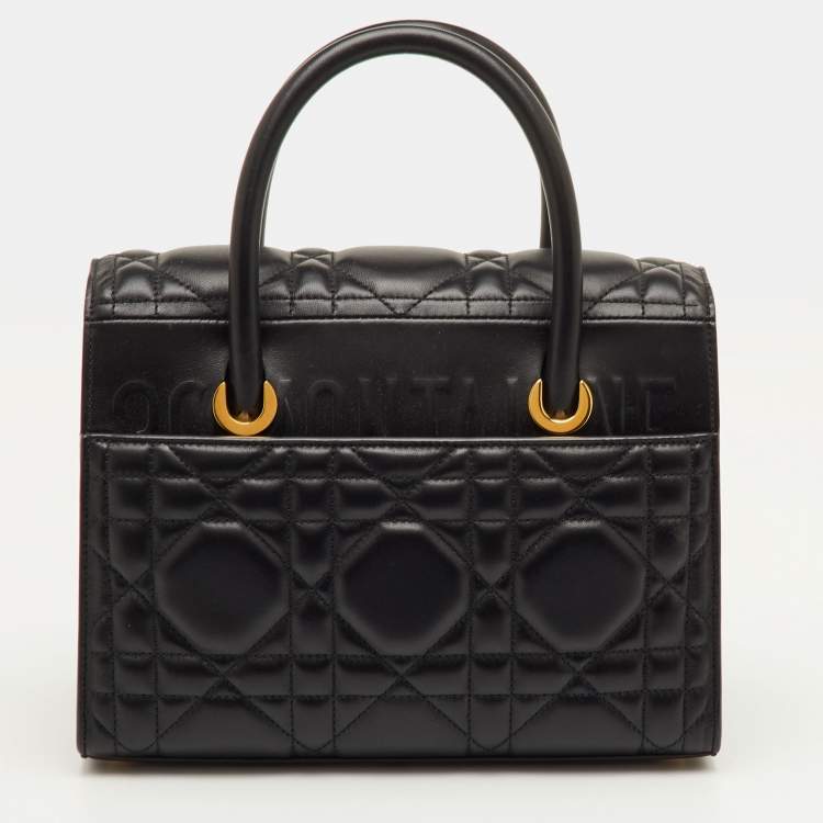 Pre Owned Dior St Honoré Medium Black Cannage Leather Tote