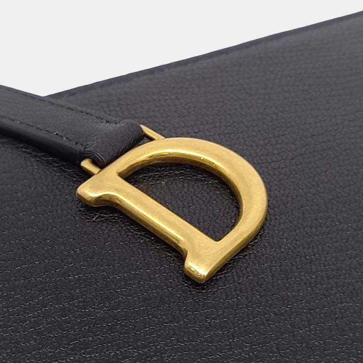 مملوكة مسبقًا Dior Black Leather Saddle Shoulder Pouch