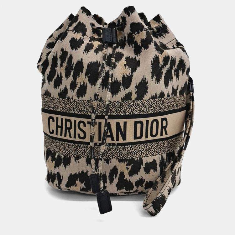 Pre Owned Dior Black Brown Fabric Travel Pouch