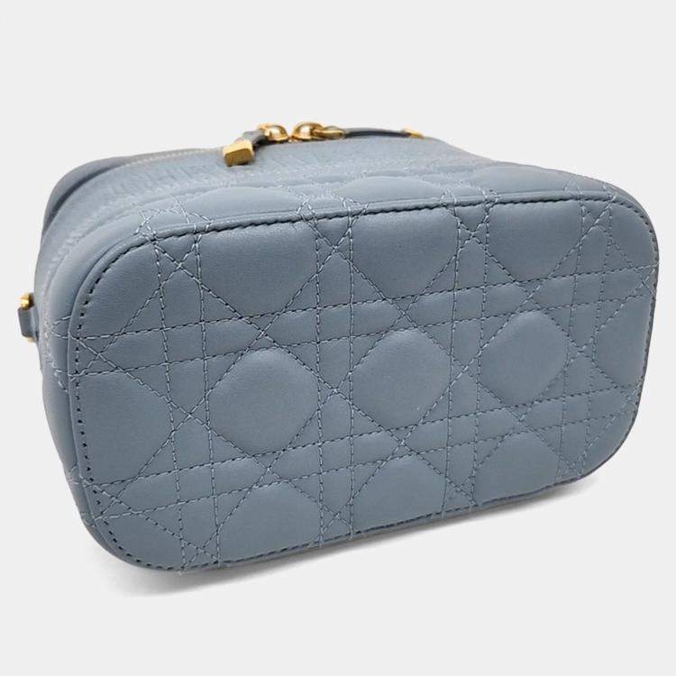 Pre Owned Dior Blue Leather Travel Vanity Small