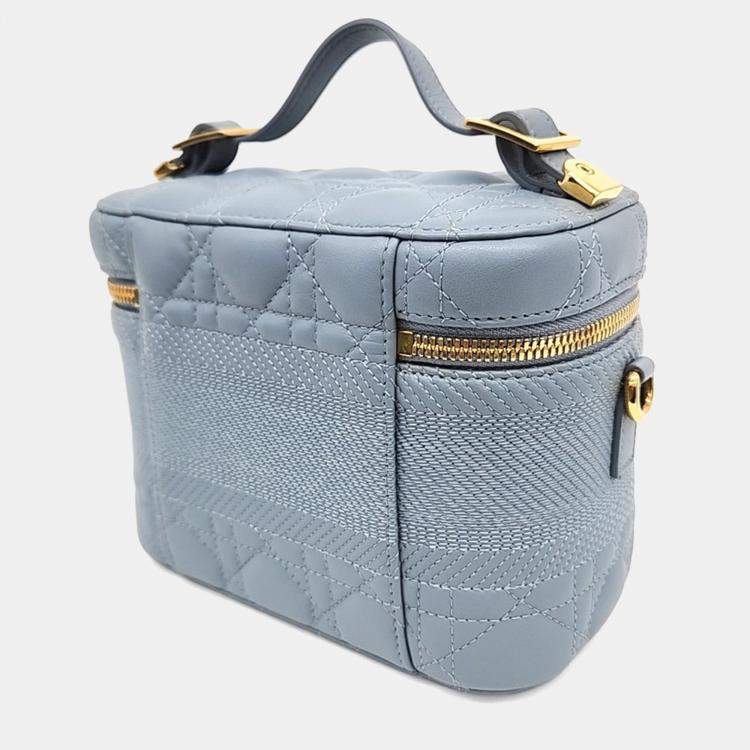 Pre Owned Dior Blue Leather Travel Vanity Small