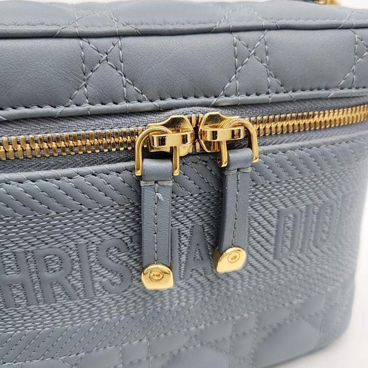 Pre Owned Dior Blue Leather Travel Vanity Small