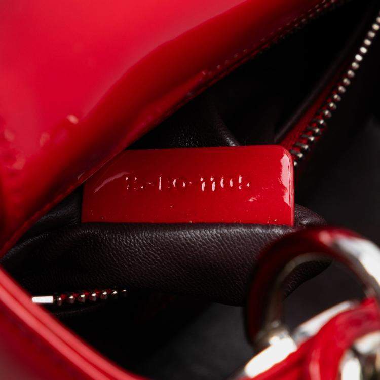 Pre Owned Dior Red Mini Patent Lady Dior