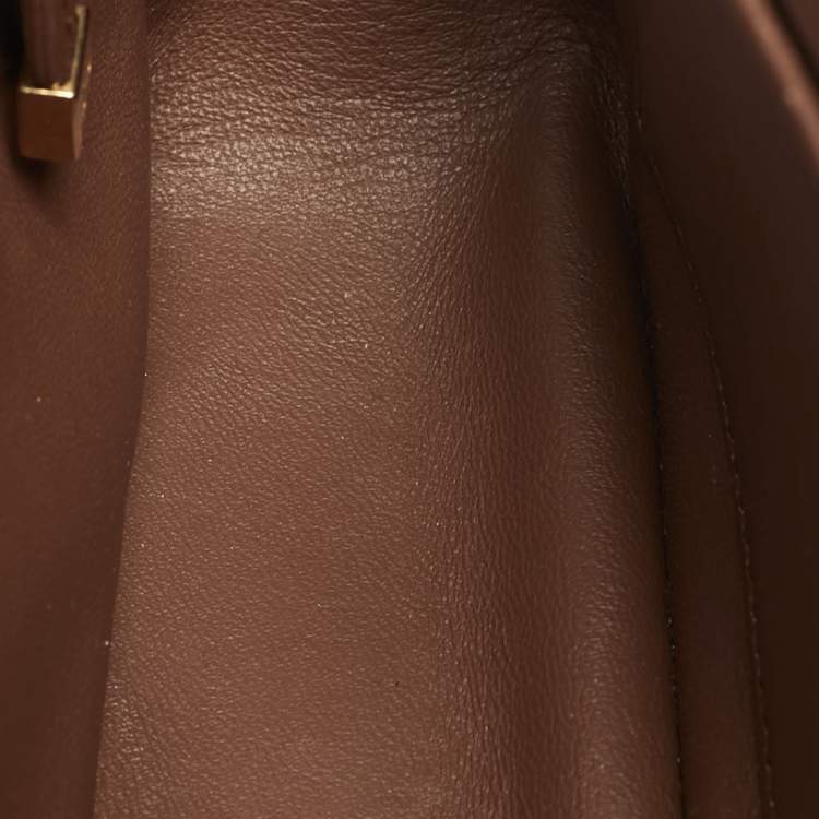 Pre Owned Dior Caro Small Brown Cannage Leather Shoulder Bag