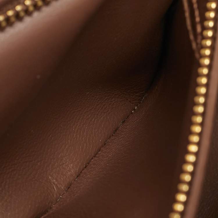 Pre Owned Dior Caro Small Brown Cannage Leather Shoulder Bag