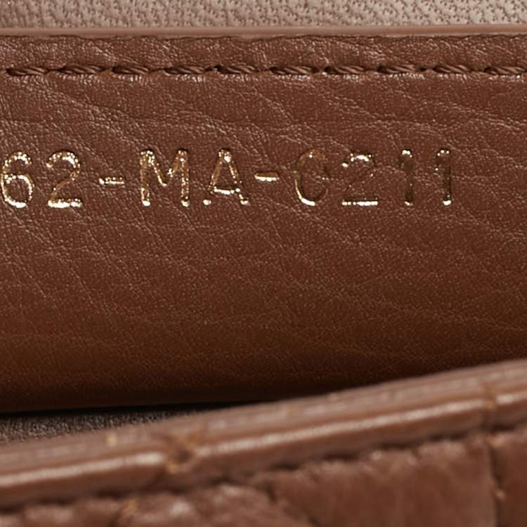 Pre Owned Dior Caro Small Brown Cannage Leather Shoulder Bag