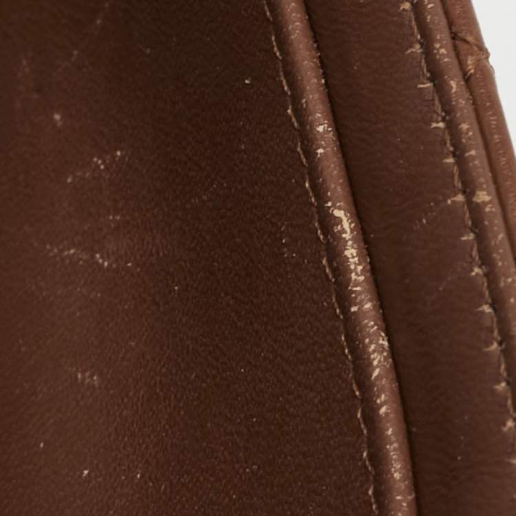 Pre Owned Dior Caro Small Brown Cannage Leather Shoulder Bag