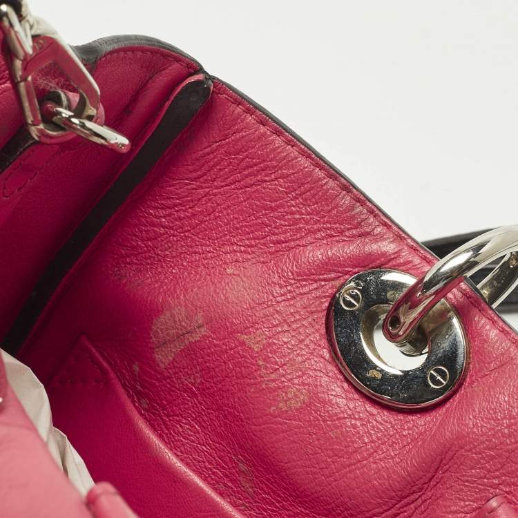 Pre Owned Dior Diorissimo Small Navy Blue Leather Tote