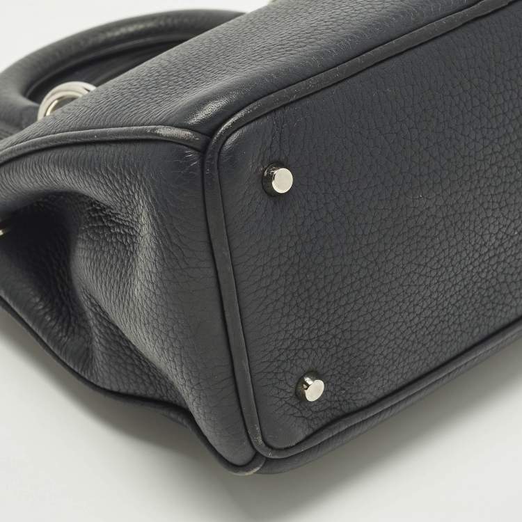 Pre Owned Dior Diorissimo Small Navy Blue Leather Tote