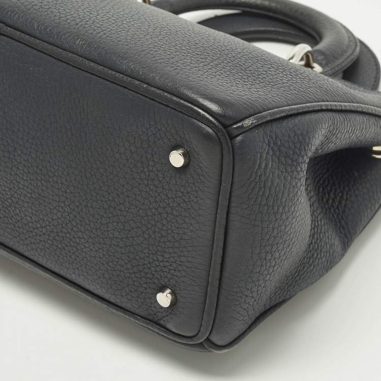 Pre Owned Dior Diorissimo Small Navy Blue Leather Tote