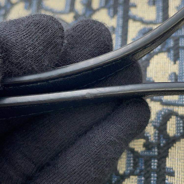 Pre Owned Dior Oblique 30Montaigne Box Bag Shoulder Bag Beige/Navy Canvas