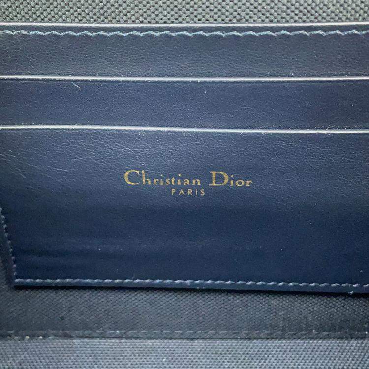 Pre Owned Dior Oblique 30Montaigne Box Bag Shoulder Bag Beige/Navy Canvas