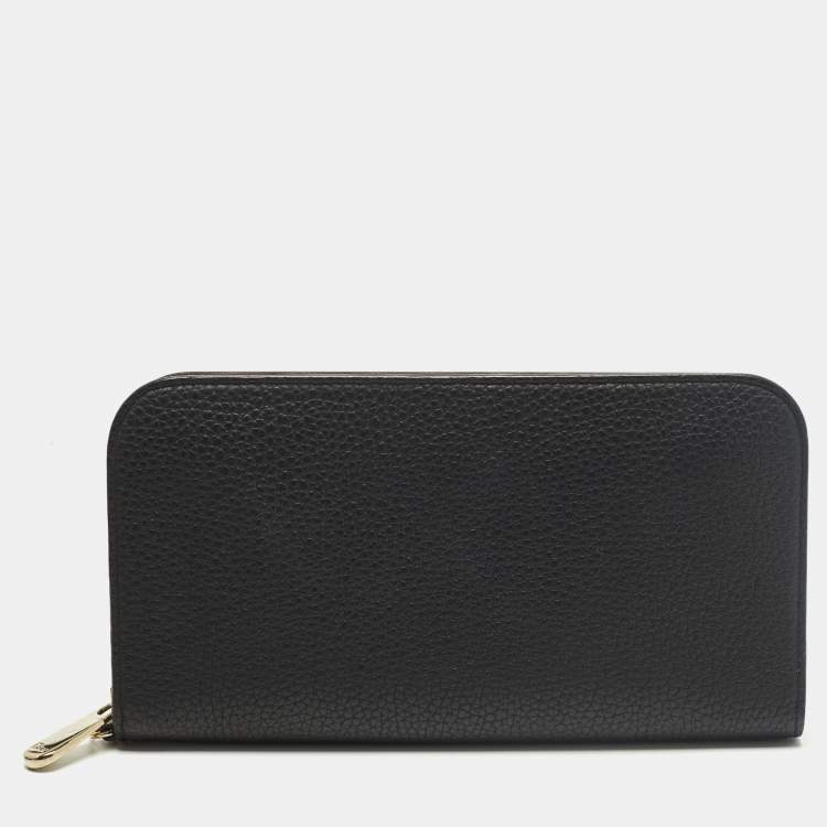 مملوكة مسبقًا Dior Diorissimo Voyageur Black Leather Zip Around Wallet