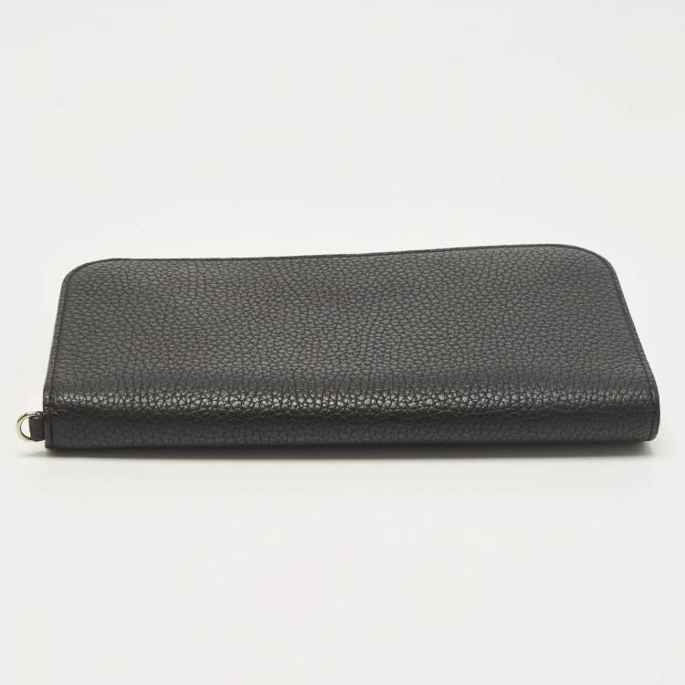 مملوكة مسبقًا Dior Diorissimo Voyageur Black Leather Zip Around Wallet